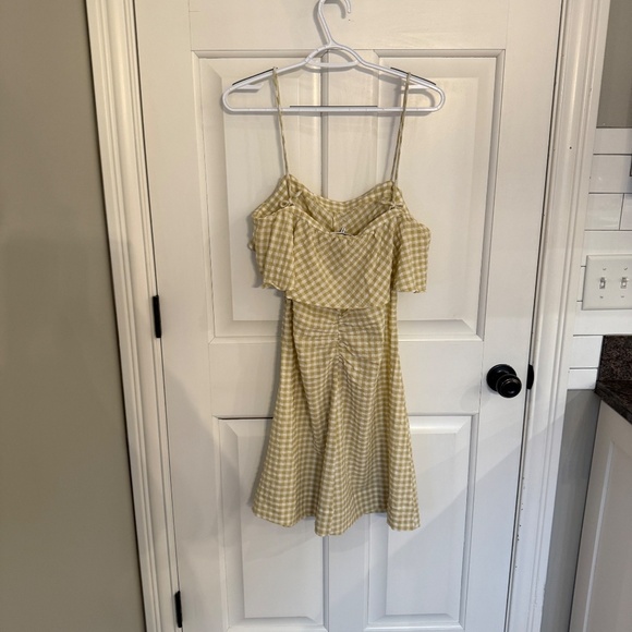 New! GANNI Gingham Check-Print Ruffled Minidress 45260 - Picture 10 of 14